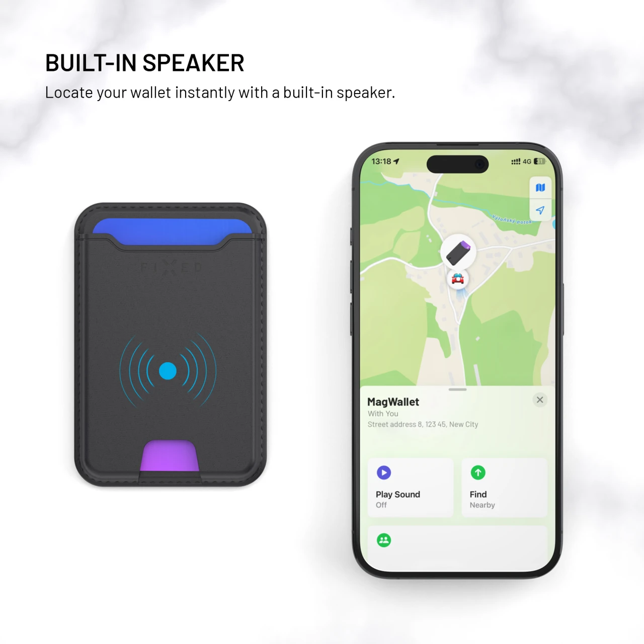 MagSafe Peněženka s Lokátorem a podporou Find My FIXED MagWallet, bezdrátové nabíjení, černá