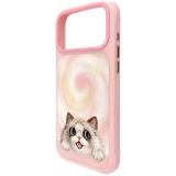 NIMMY case BIG EYED LYING RAGDOLL CAT compatible with MagSafe for IPHONE 18 Pro Max/17 Pro Max pink