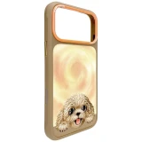 NIMMY case BIG EYED LYING TEDDY POODLE compatible with MagSafe for IPHONE 18 Pro/17 Pro brown