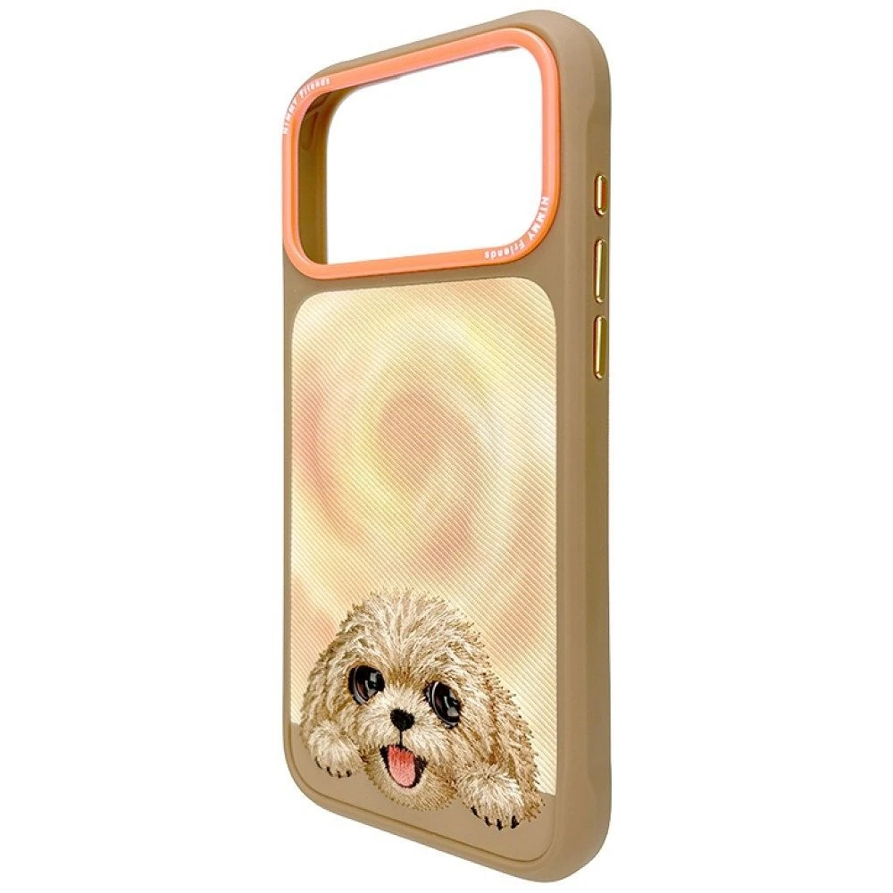 NIMMY case BIG EYED LYING TEDDY POODLE compatible with MagSafe for IPHONE 18 Pro/17 Pro brown