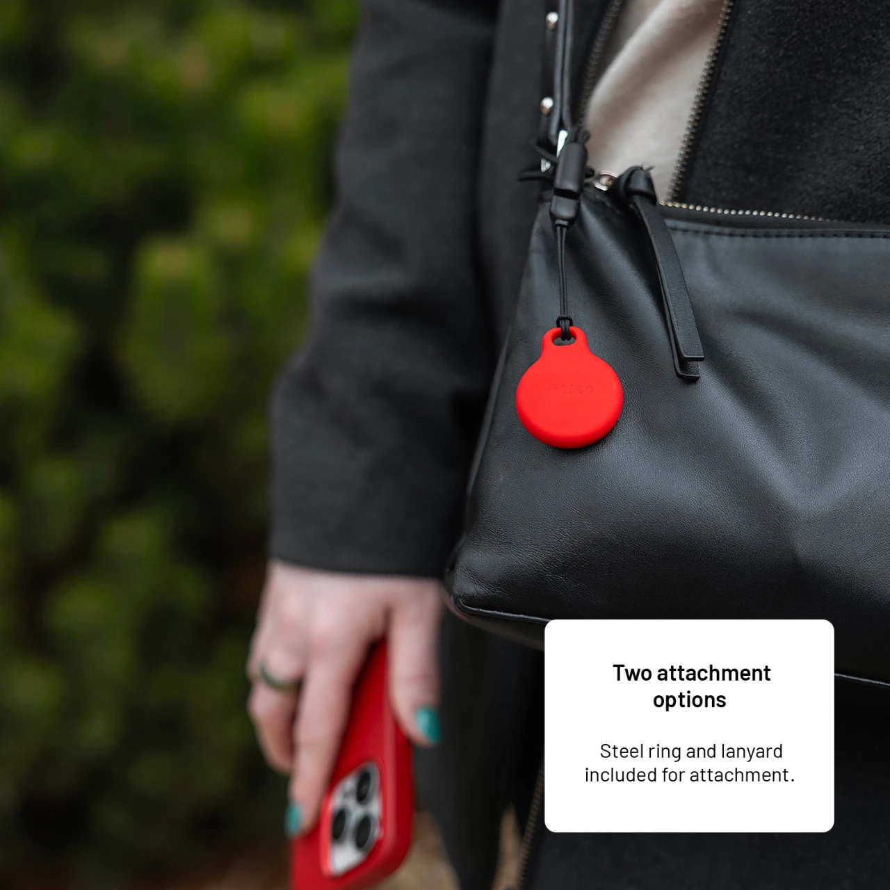 Silikonové pouzdro FIXED Silky pro Apple AirTag, černá