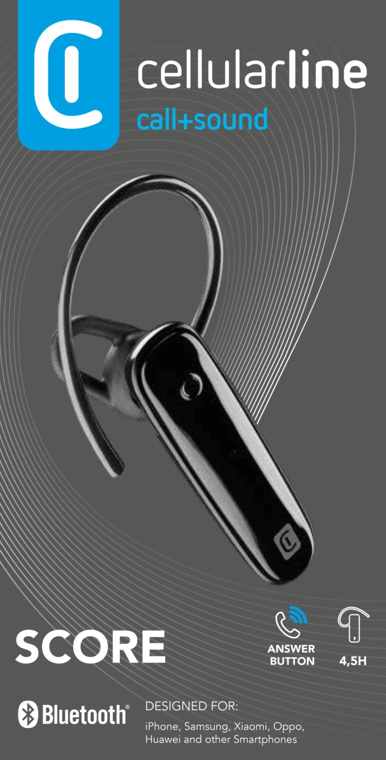 Bluetooth headset Cellularline SCORE, černá