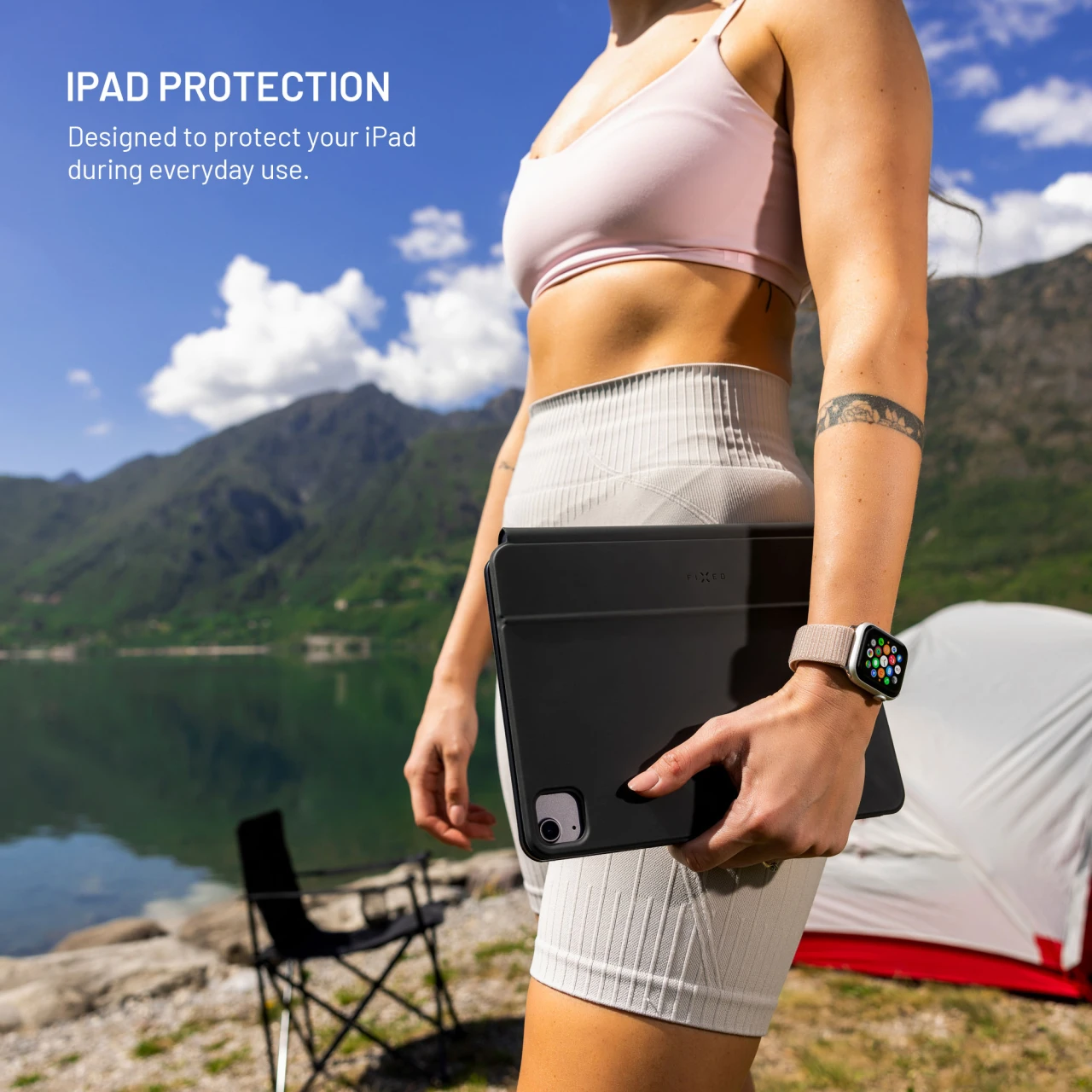Pouzdro s bezdrátovou klávesnicí FIXED Typee Alu pro Apple iPad 10,9" (2022)/iPad 11" (2025), CZ, černá