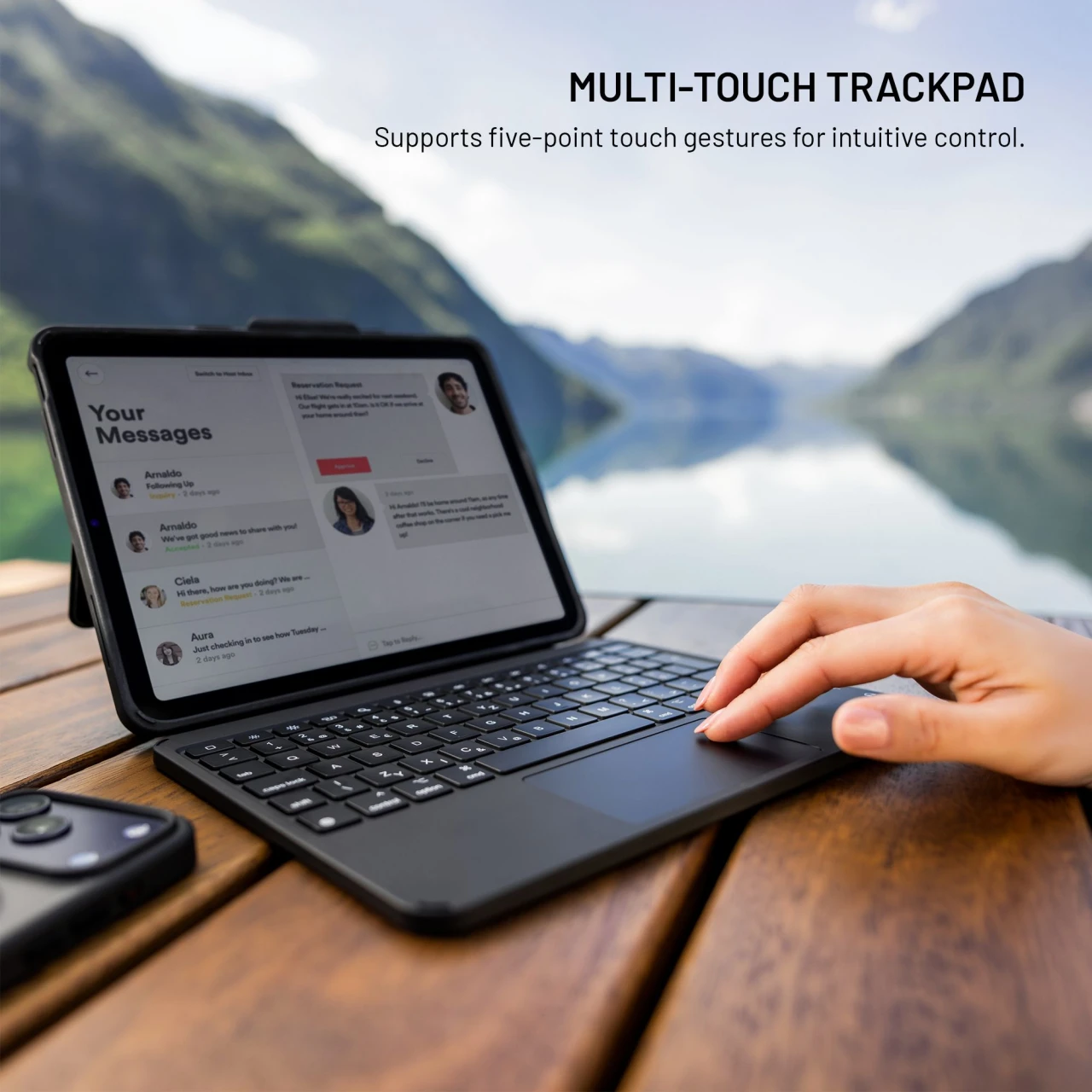 Pouzdro s USB-C klávesnicí FIXED Typee Enduro pro Apple iPad Pro 11" (2018-2022)/iPad Air (2020-2026), CZ, černá
