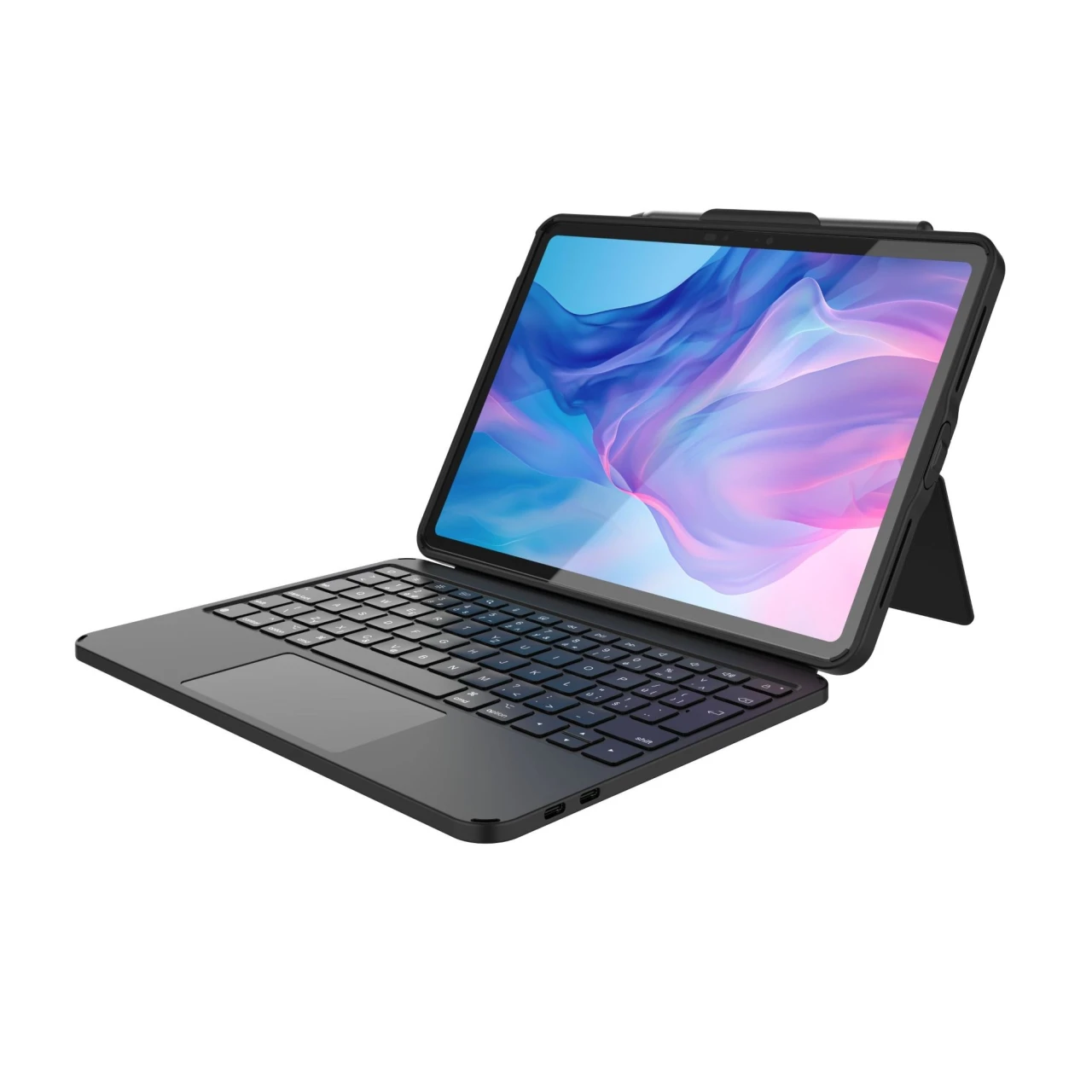 Pouzdro s USB-C klávesnicí FIXED Typee Enduro pro Apple iPad 10,9" (2022)/iPad 11" (2025), CZ, černá