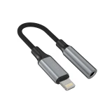 Redukce z hliníku FIXED Link Lightning na 3,5mm jack, space gray