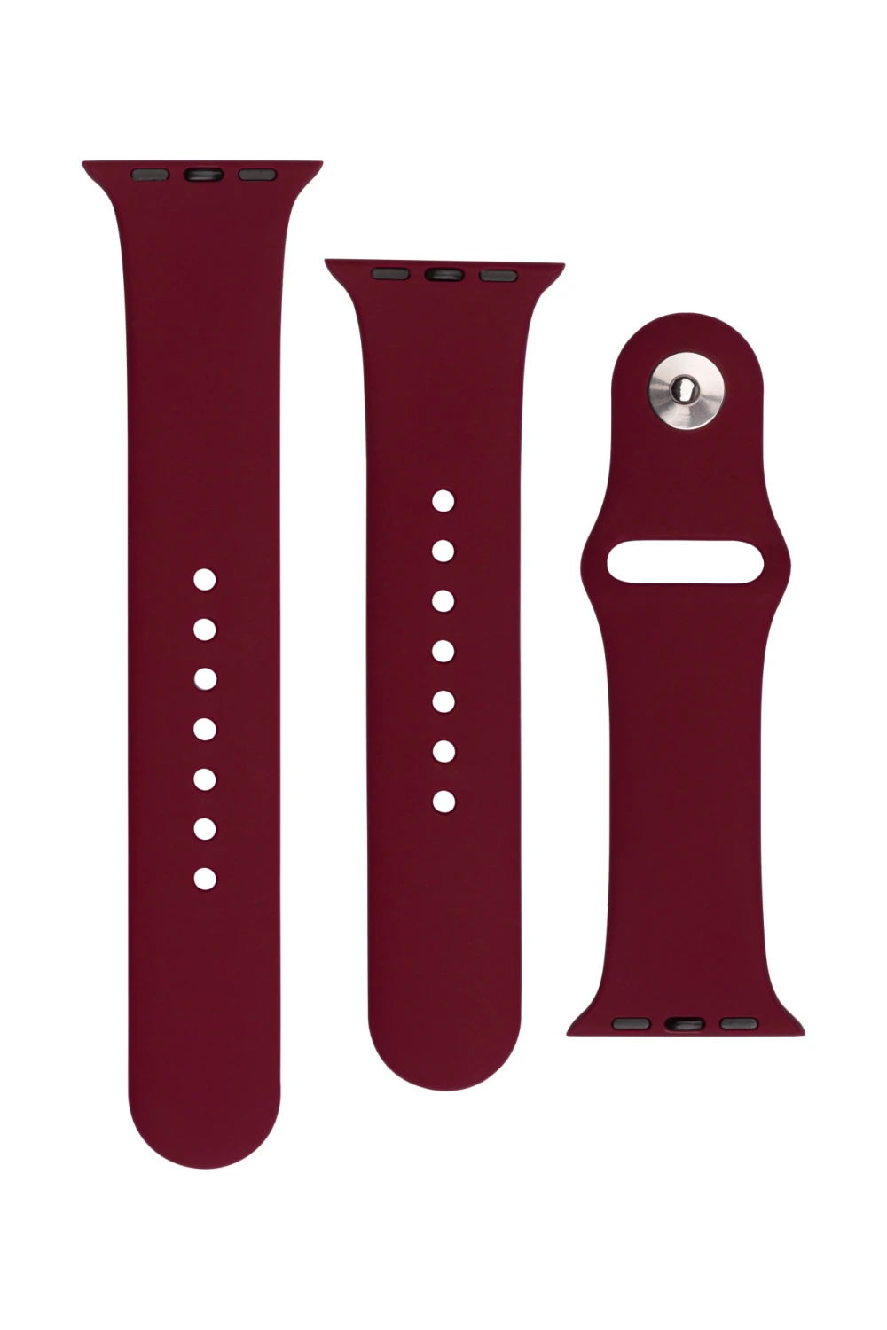 Set silikonových řemínků FIXED Silicone Strap pro Apple Watch 42/44/45/46/49mm, vínově červená