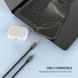 Opletený kabel FIXED Power Watch Cable s konektory USB-C/USB-C a Apple/Samsung Watch nabíječkou, 1.5m, PD 60W, šedý