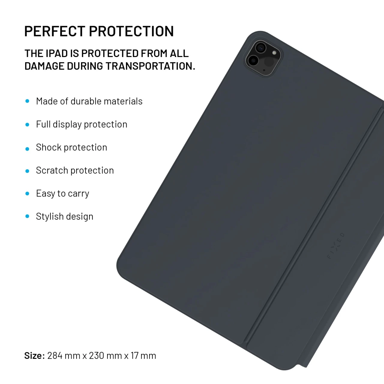 Pouzdro s bezdrátovou klávesnicí FIXED Typee pro Apple iPad Pro 12,9" (2018-2022)/iPad Pro 13"/iPad Air 13", CZ, černá