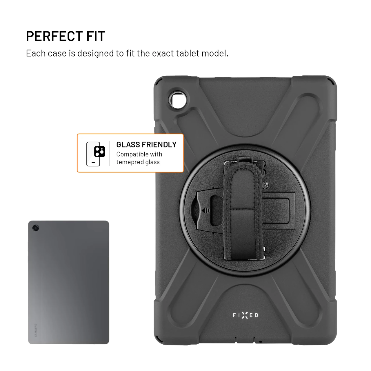 Odolné pouzdro se stojánkem FIXED Rugged Tab Case pro Samsung Galaxy Tab A11+, černá
