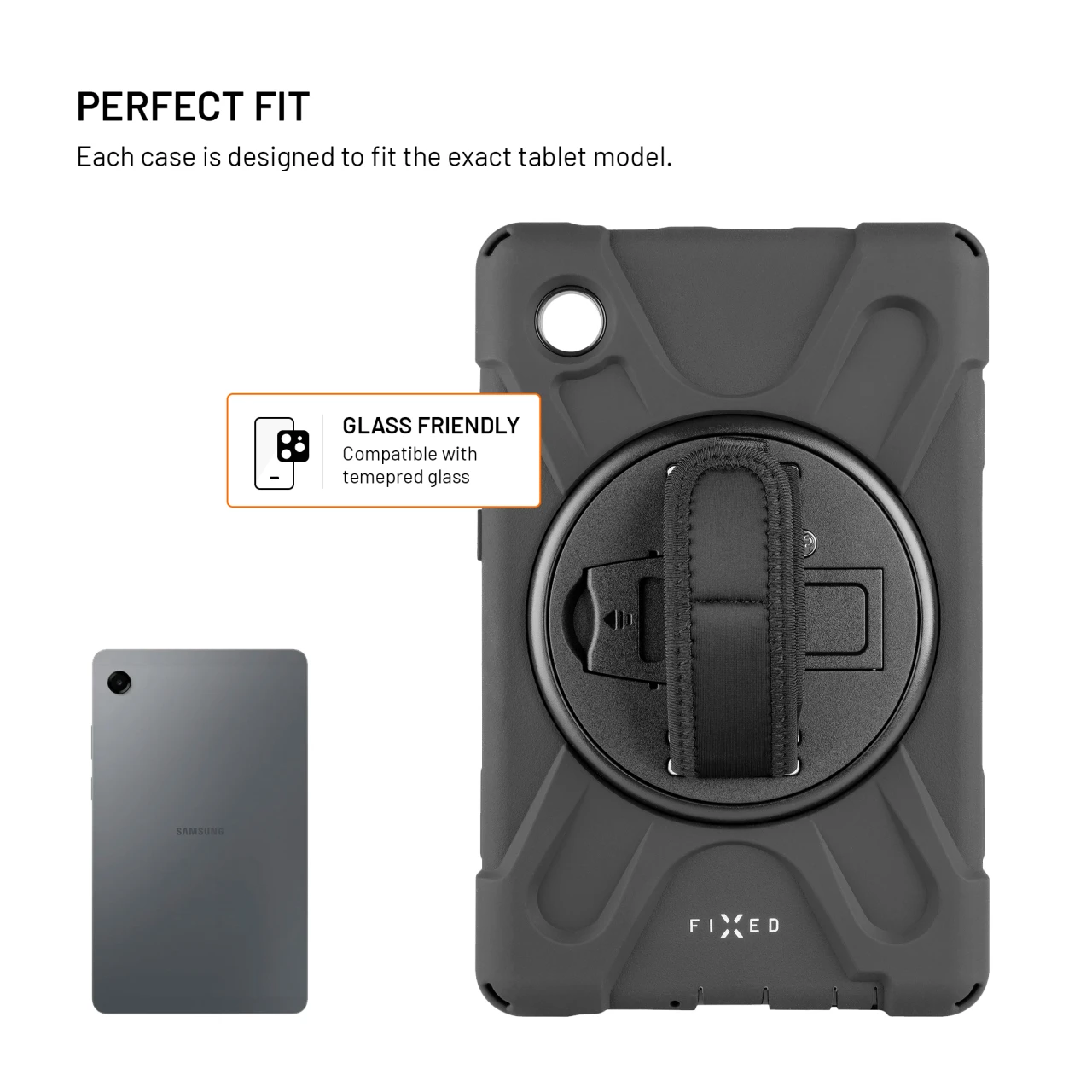 Odolné pouzdro se stojánkem FIXED Rugged Tab Case pro Samsung Galaxy Tab A11, černá