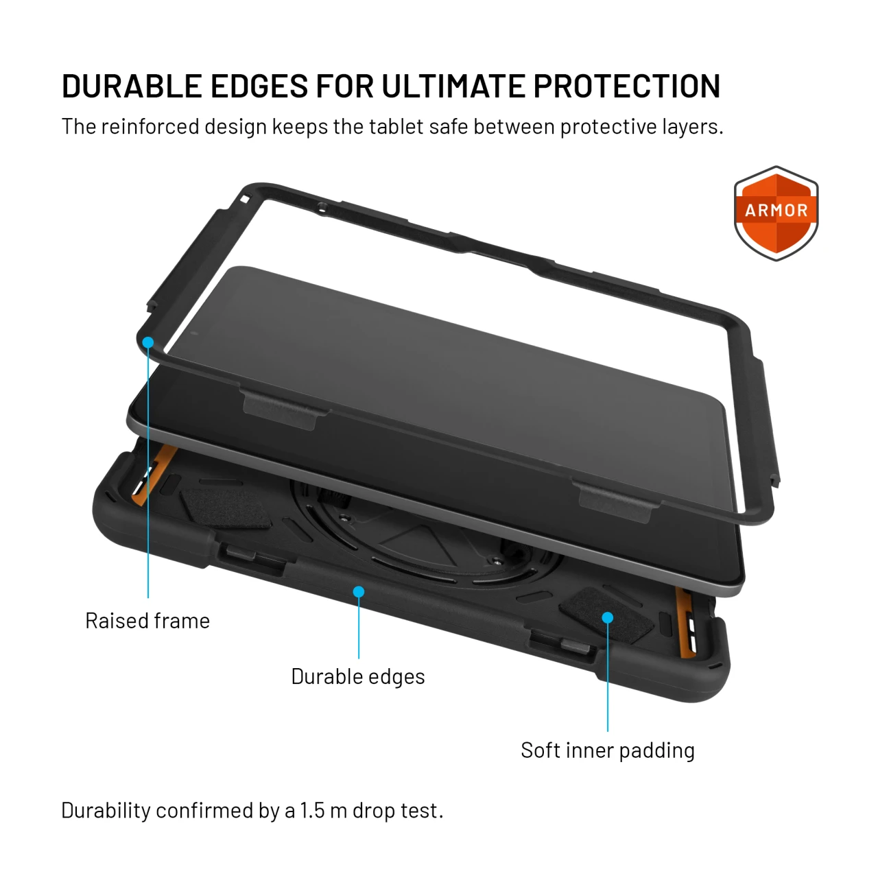 Odolné pouzdro se stojánkem FIXED Rugged Tab Case pro Samsung Galaxy Tab A11, černá