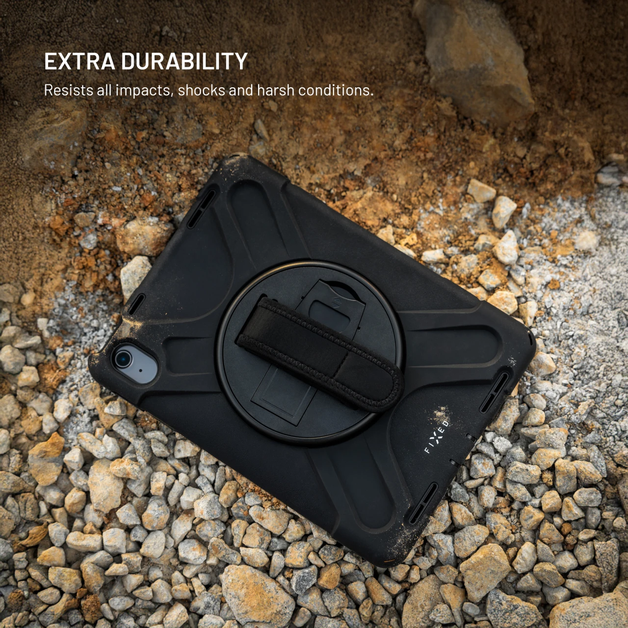 Odolné pouzdro se stojánkem FIXED Rugged Tab Case pro Samsung Galaxy Tab A11, černá