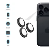 Ochranná skla čoček fotoaparátů FIXED Armor Camera Glass pro Apple iPhone 17 Pro/Pro Max, černá