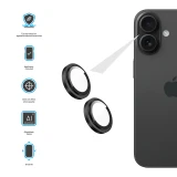Ochranná skla čoček fotoaparátů FIXED Armor Camera Glass pro Apple iPhone 17, černá
