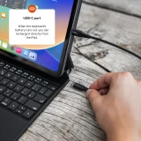 Pouzdro s bezdrátovou klávesnicí FIXED Typee pro Apple iPad Pro 11" M4 2024/M5 2025, CZ, černá