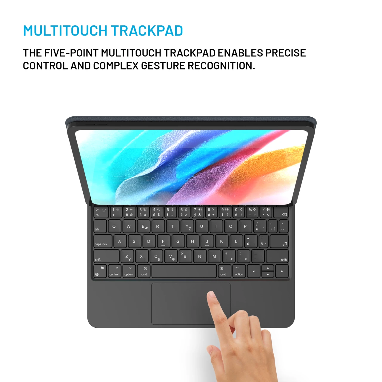 Pouzdro s bezdrátovou klávesnicí FIXED Typee pro Apple iPad Pro 11" M4 2024/M5 2025, CZ, černá
