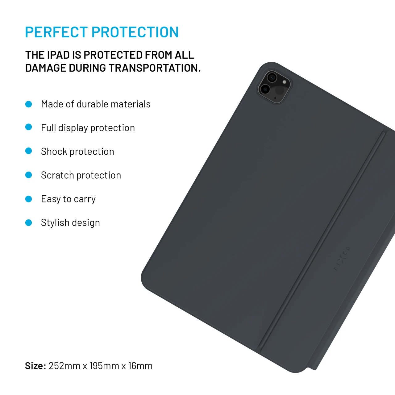 Pouzdro s bezdrátovou klávesnicí FIXED Typee pro Apple iPad Pro 11" M4 2024/M5 2025, CZ, černá