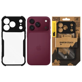 Zadní kryt Tactical Quantum Stealth pro Apple iPhone 18 Pro / 17 Pro, transparentní černá
