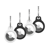 Silikonové pouzdro FIXED Silky pro Apple AirTag 4ks, 2x černé + 2x bílá
