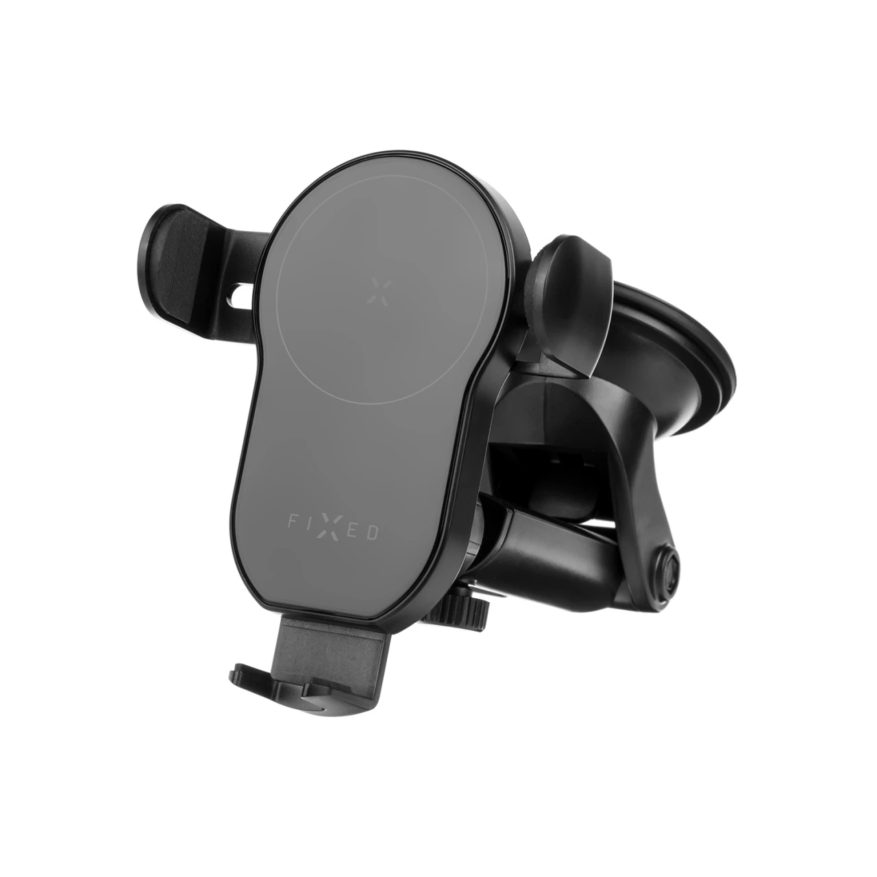 Automatický držák do auta s rychlým bezdrátovým nabíjením FIXED Matic XL na sklo nebo palubní desku, 15W, černá