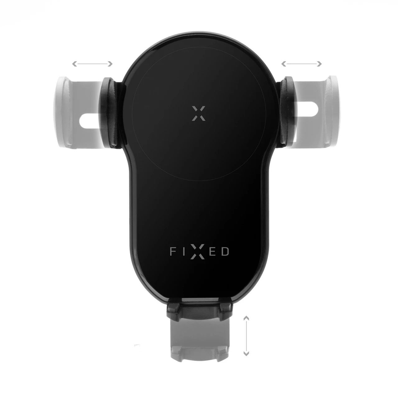 Automatický držák do auta s rychlým bezdrátovým nabíjením FIXED Matic XL na sklo nebo palubní desku, 15W, černá