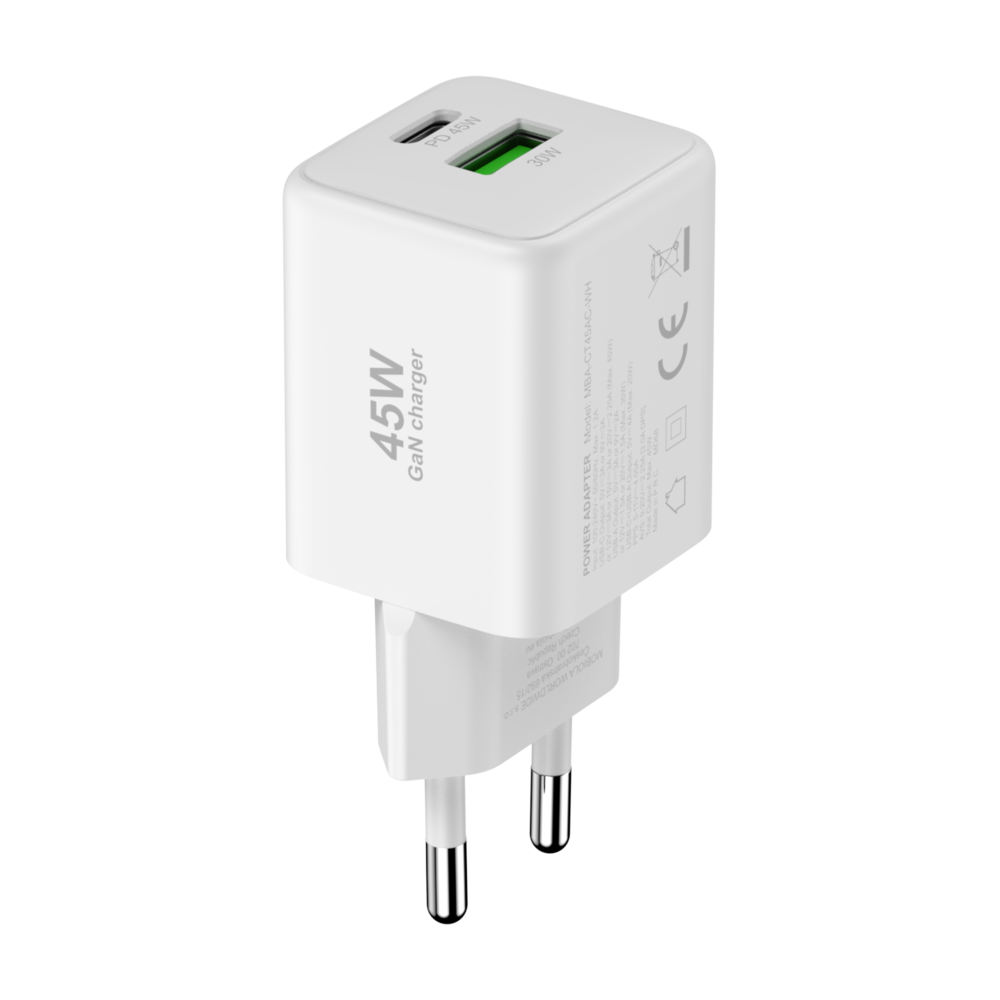 Nabíjecí adaptér MOBIOLA 45W (USB-C+USB-A)