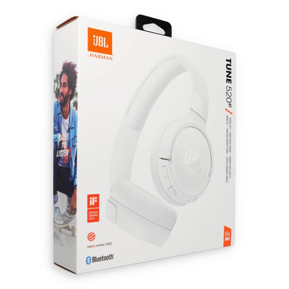 Wireless headphones JBL Tune 520BT white