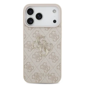 Zadní kryt Guess PU 4G Metal Logo pro Samsung Galaxy S26 FE, růžová