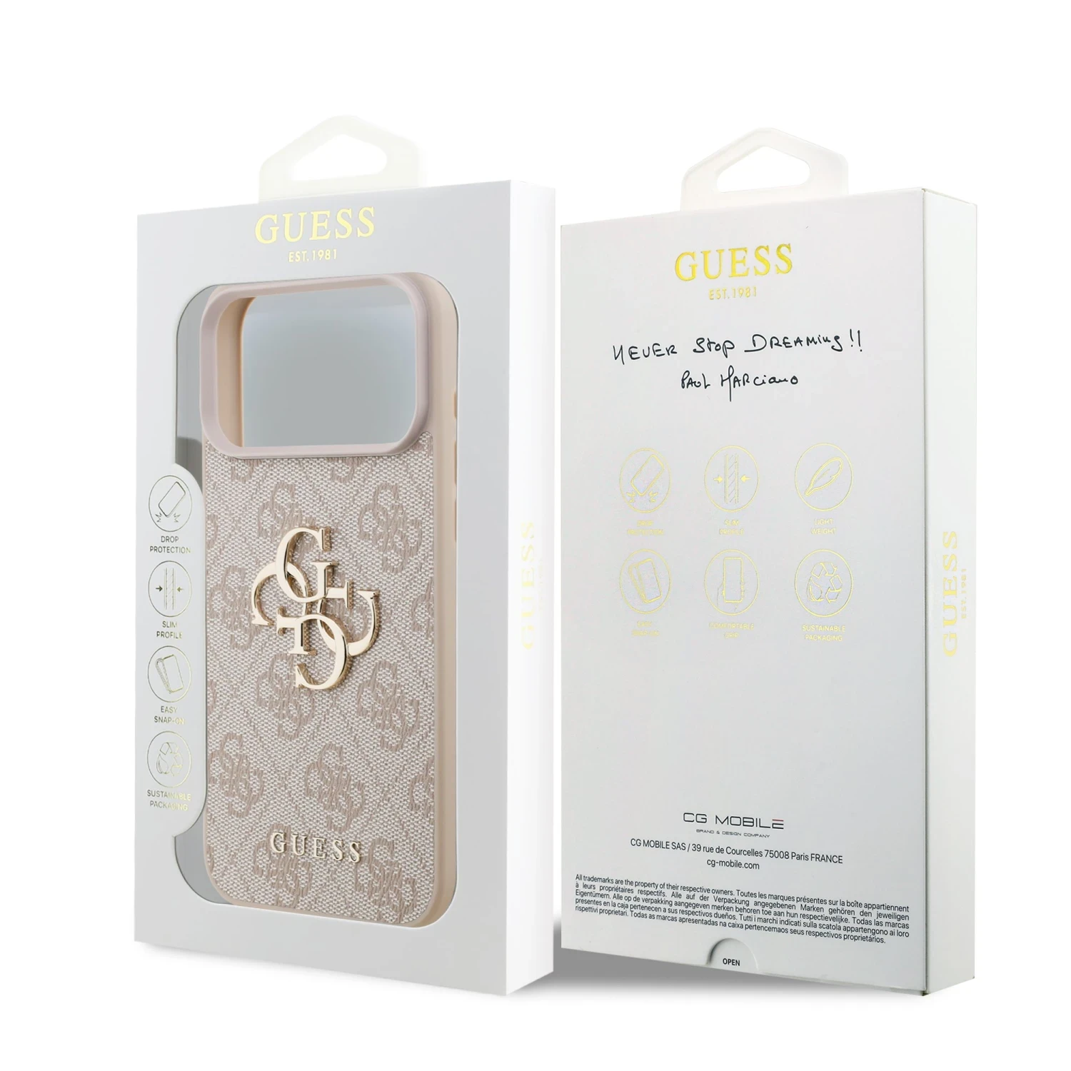 Zadní kryt Guess PU 4G Metal Logo pro Samsung Galaxy S26 FE, růžová