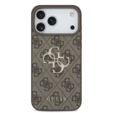 Zadní kryt Guess PU 4G Metal Logo pro Samsung Galaxy S26 FE, hnědá