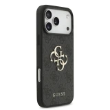 Zadní kryt Guess PU 4G Metal Logo pro Samsung Galaxy S26 FE, černá