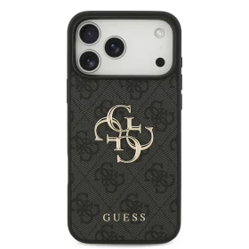 Zadní kryt Guess PU 4G Metal Logo pro Samsung Galaxy S26 FE, černá