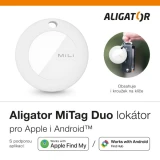 Sada 3ks přívešků Aligator MiTag Duo - lokátor pro Apple a Android, bílá