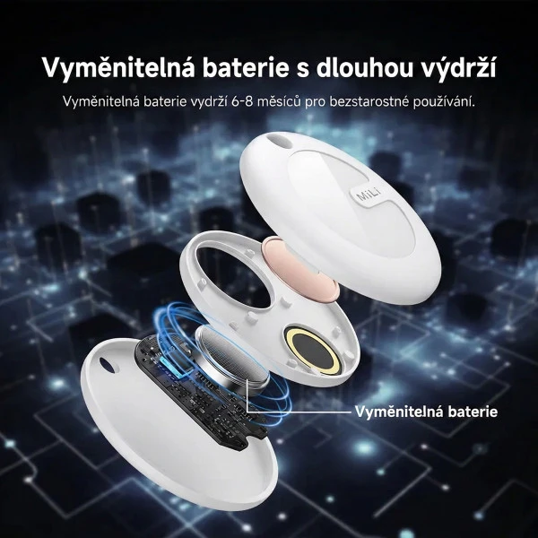 Sada 3ks přívešků Aligator MiTag Duo - lokátor pro Apple a Android, bílá