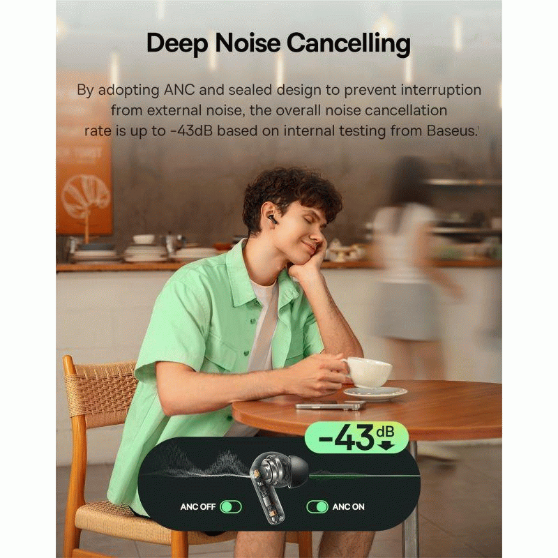 Bluetooth sluchátka Baseus Bass BP1 NC, černá