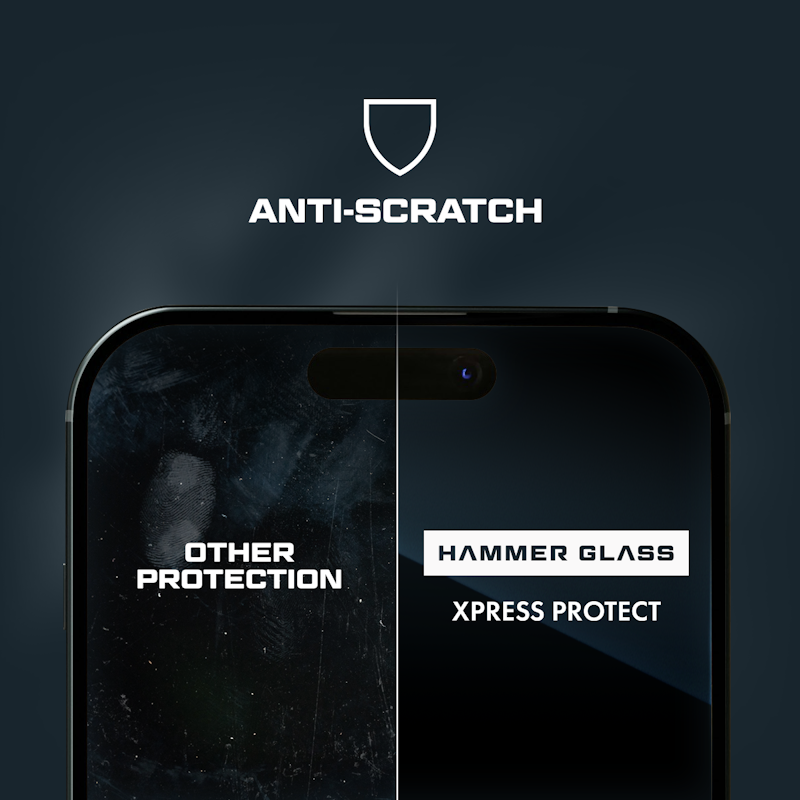 Tvrzené sklo Hammer Glass Xpress Protect pro Apple iPhone 16 Pro/17 s instalačním rámečkem
