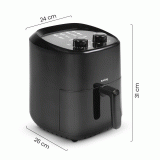 Horkovzdušná fritéza Huslog 1400W, objem 3,5l, černá