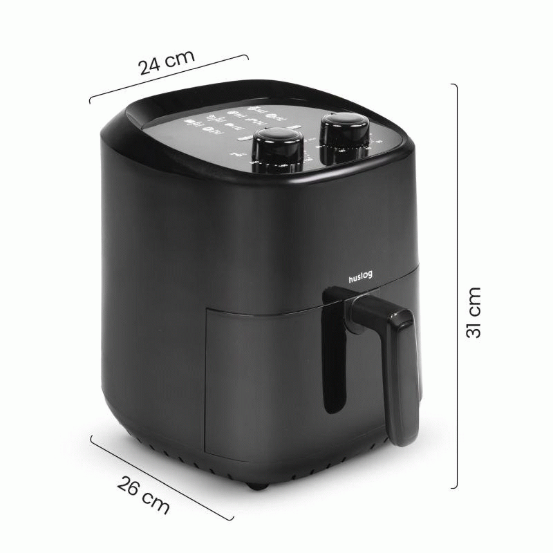 Horkovzdušná fritéza Huslog 1400W, objem 3,5l, černá