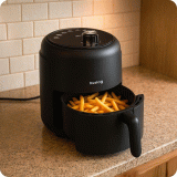 Horkovzdušná fritéza Huslog 1000W, objem 2,3l, černá