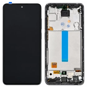 LCD display + dotyková deska + přední kryt pro Samsung Galaxy A52/A52 5G/A52s 5G, black (TFT)