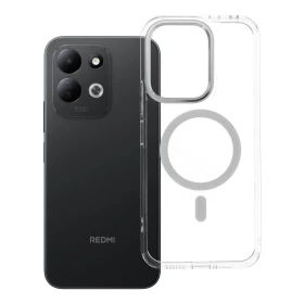Zadní kryt Case FRAME CLEAR HYBRID MAG COVER compatible with MagSafe pro Xiaomi Redmi 17 4G/5G, transparentní