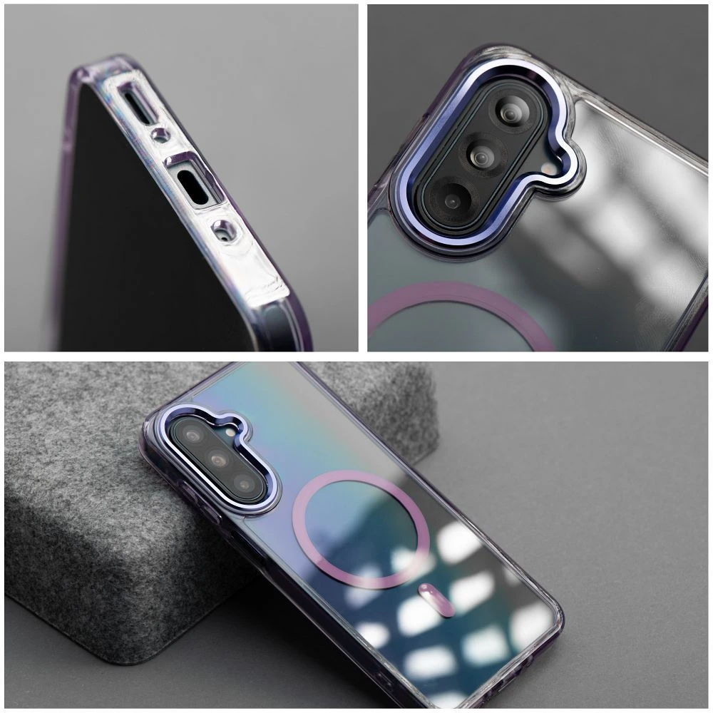 Case for Xiaomi Redmi 17 4G / 5G Frame Clear Hybrid Mag Cover compatible with MagSafe purple