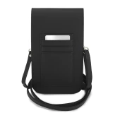 Guess PU Grained 4G Metal Logo Taška na Telefon Black