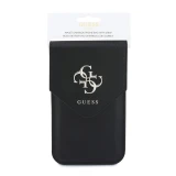 Guess PU Grained 4G Metal Logo Taška na Telefon Black