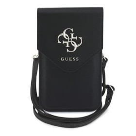 Taška na telefon se zipem Guess PU Grained 4G Metal Logo, černá