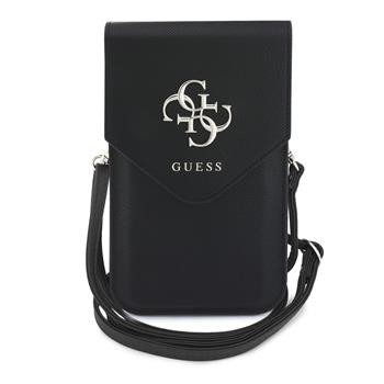 Taška na telefon se zipem Guess PU Grained 4G Metal Logo, černá