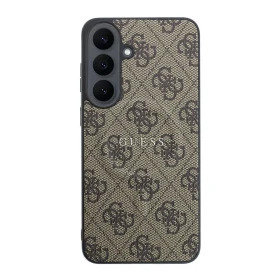 Zadní kryt Guess PU Leather 4G Gold Frame Magnetic pro Samsung Galaxy S26 FE, hnědá