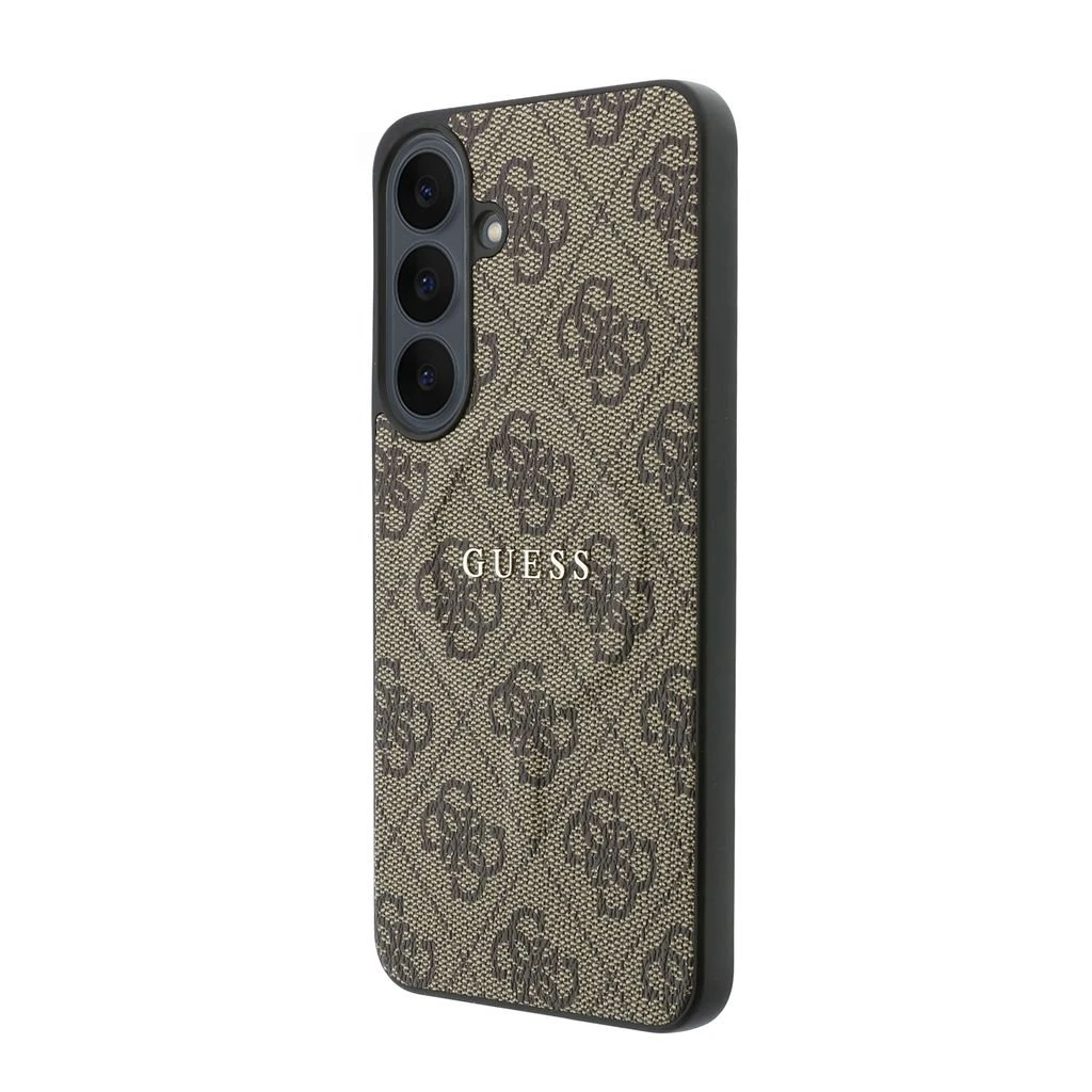 Guess PU Leather 4G Gold Frame Magnetic Zadní Kryt pro Samsung Galaxy S26 FE Brown