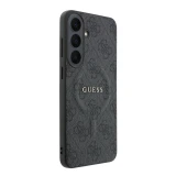 Guess PU Leather 4G Gold Frame Magnetic Zadní Kryt pro Samsung Galaxy S26 FE Black